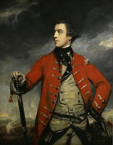 Sir Joshua Reynolds Oil on canvas portrait of British General John Burgoyne. Norge oil painting art